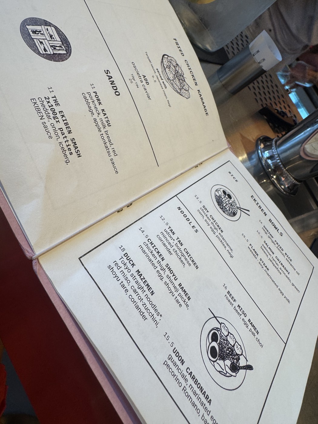 The menu