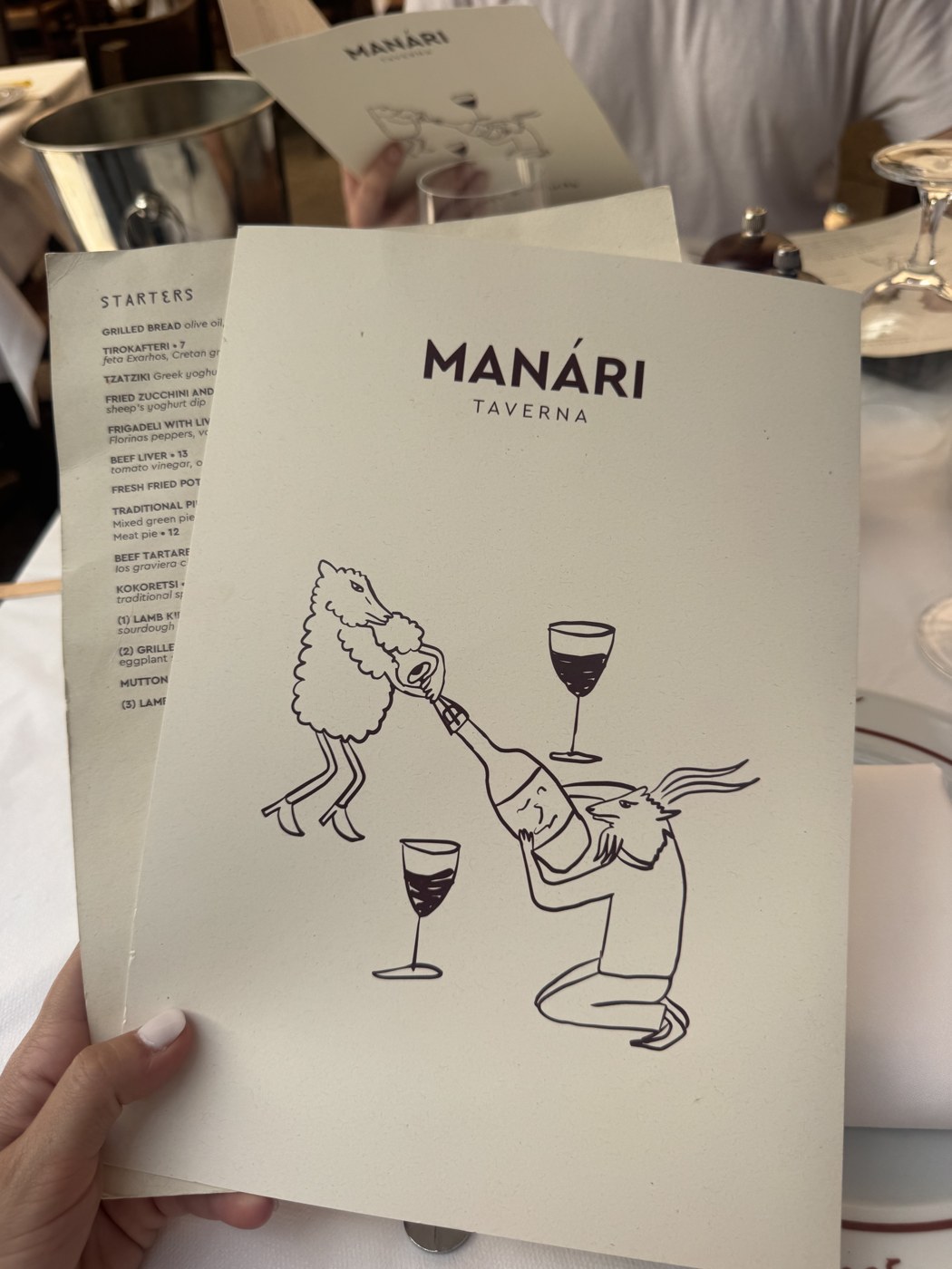 The menu cover