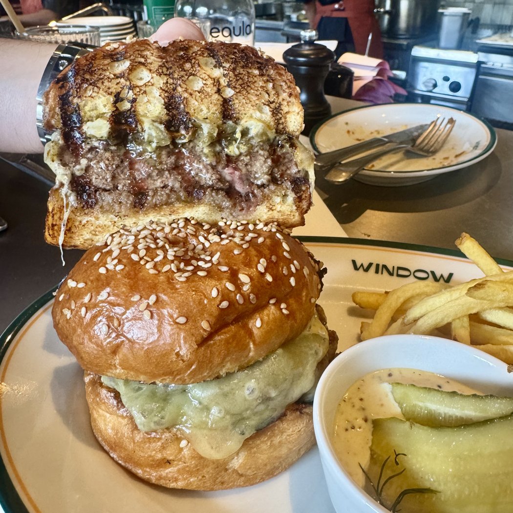Wagyu burger, inside