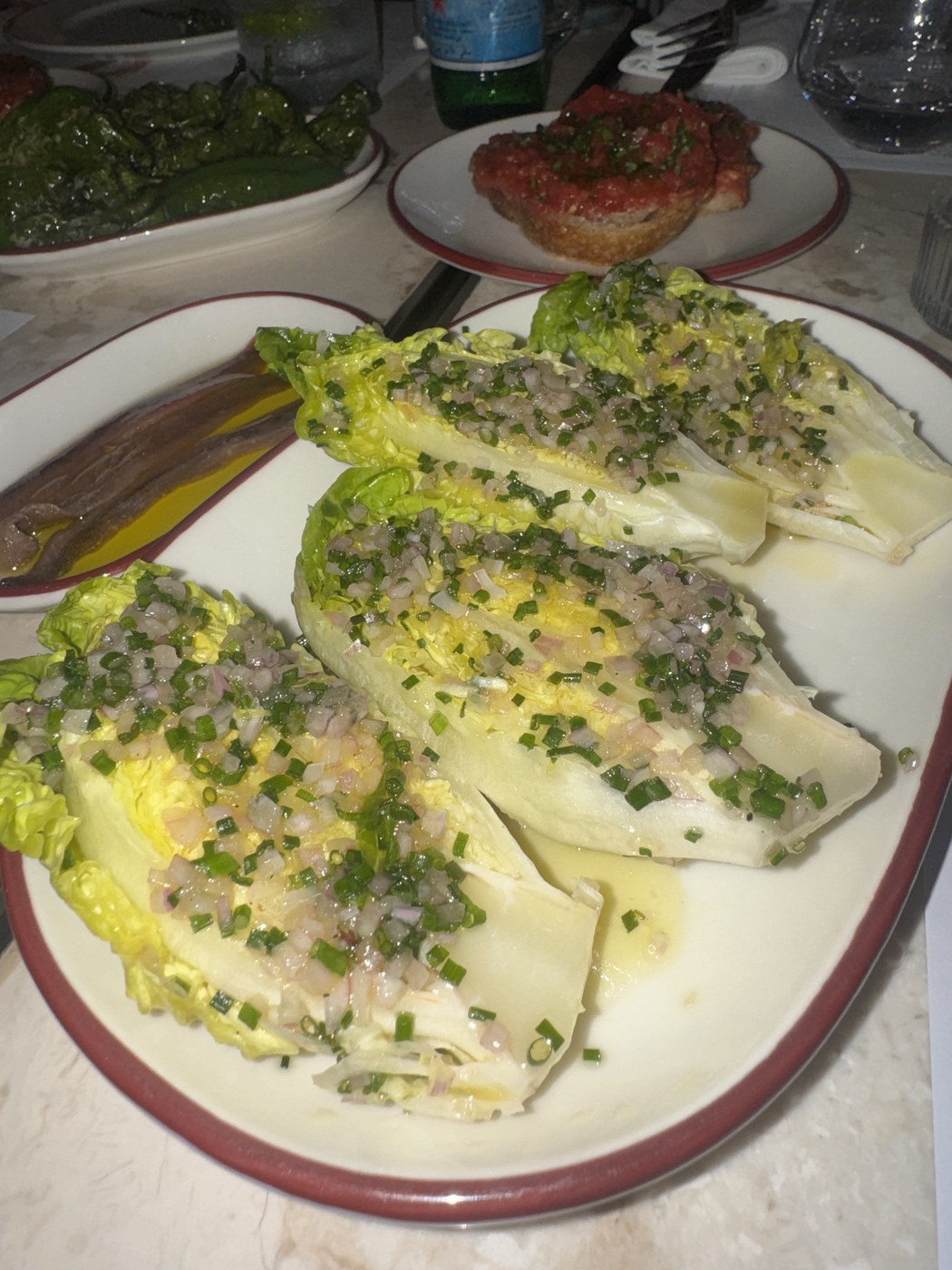 Baby gem lettuce & anchovies