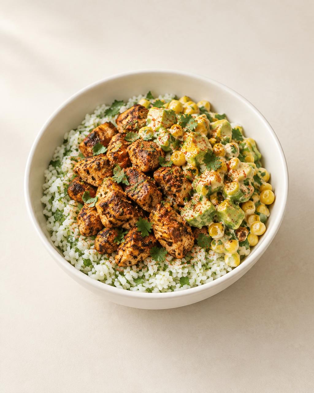 Chicken street corn bowl