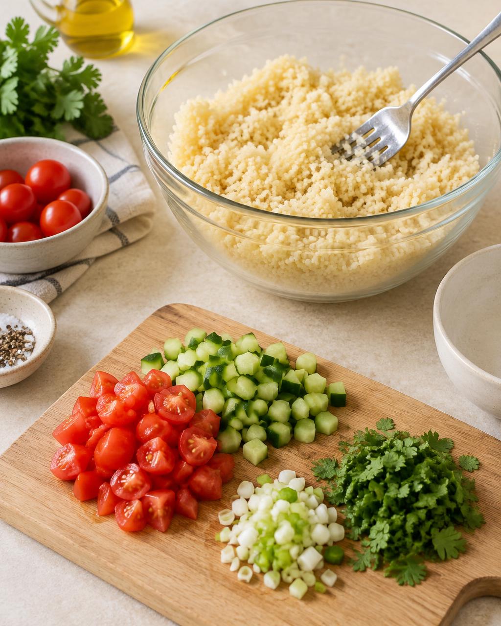 Couscous salad step