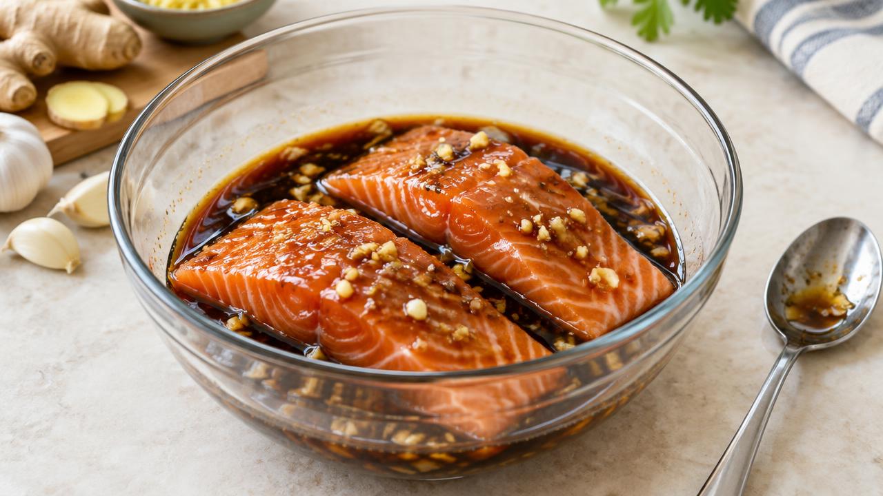 Salmon teriyaki step