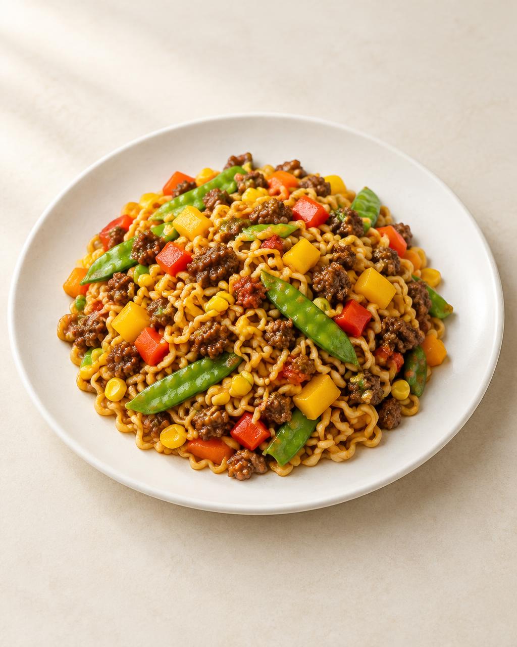 Beef or veggie noodles