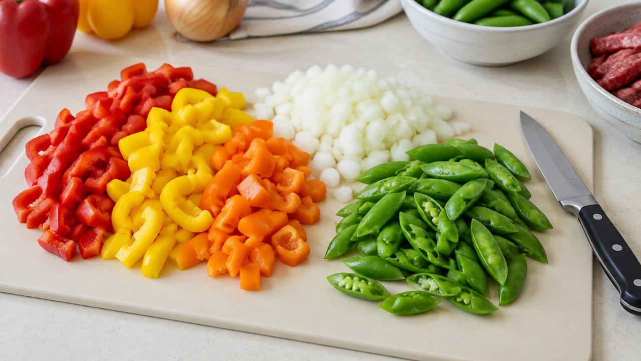 Beef or veggie noodles step
