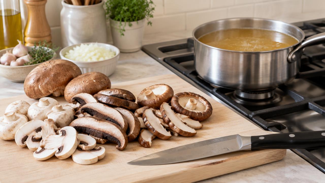 Mushroom risotto step