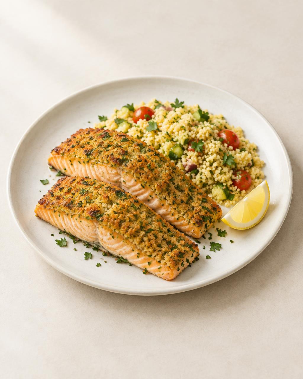 Panko crusted salmon