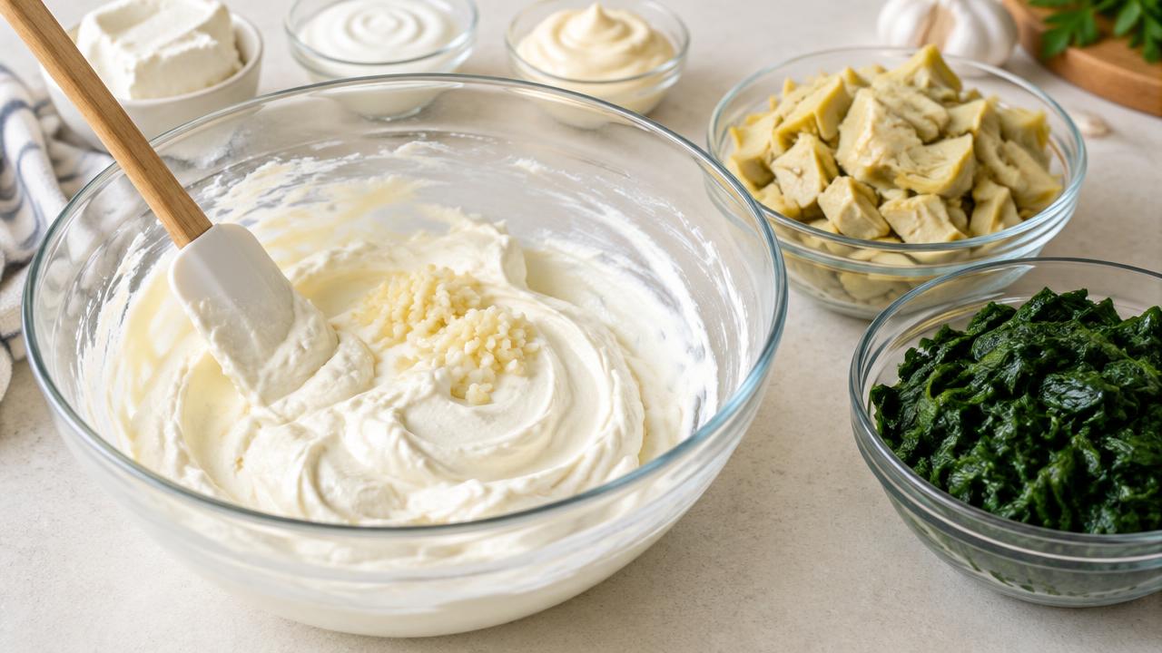 Spinach & artichoke dip step